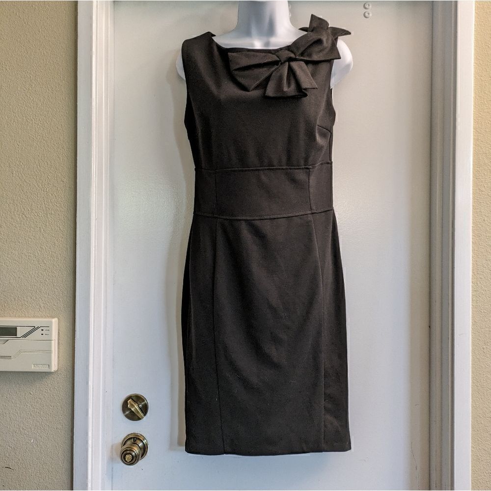 Rinascimento little black dress with bow detailing  made in Italy